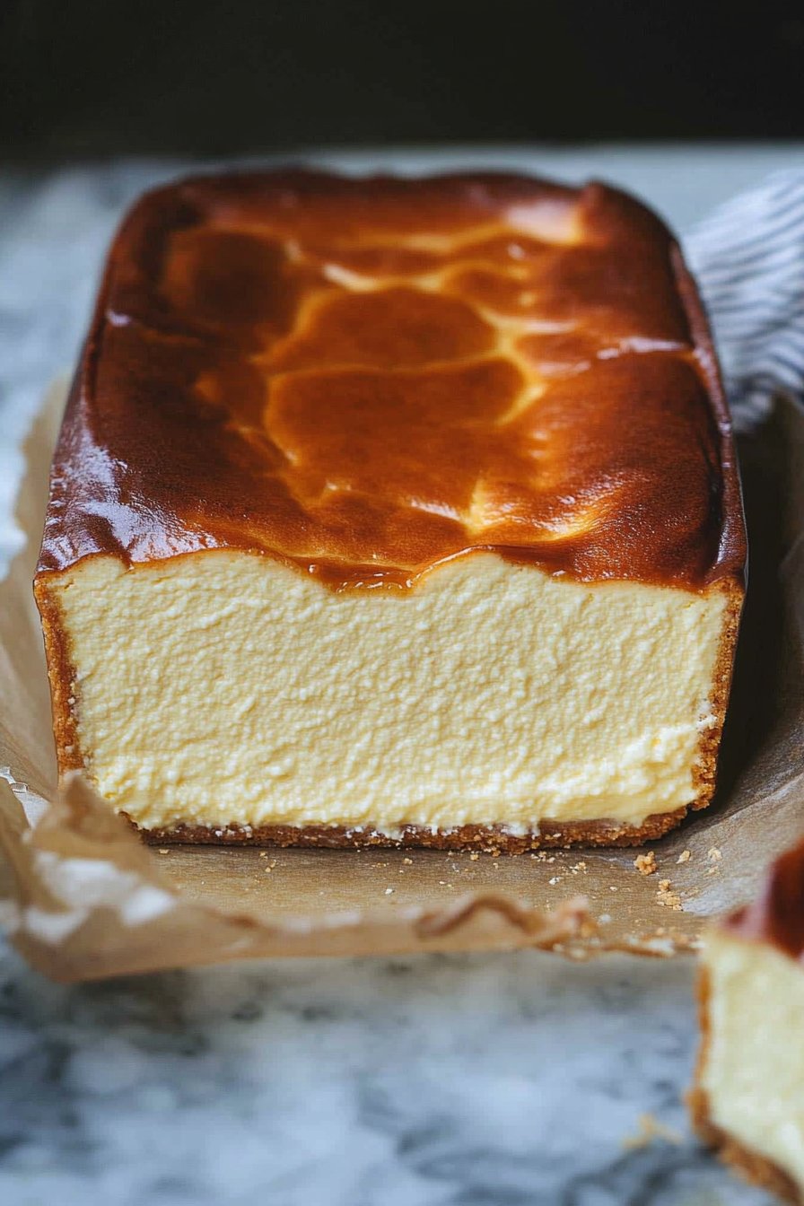 Loaf Pan Basque Cheesecake