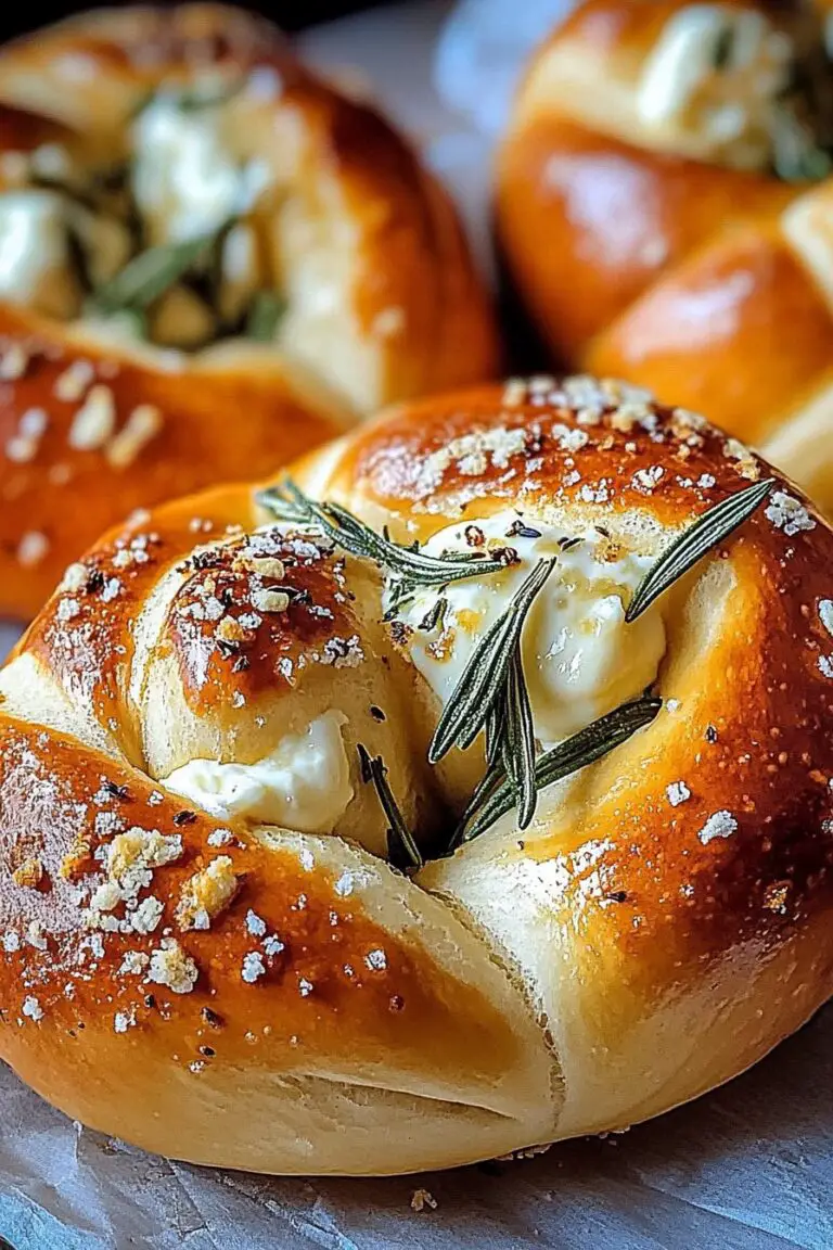 Mozzarella Stuffed Rosemary Parmesan Soft Pretzels Recipe