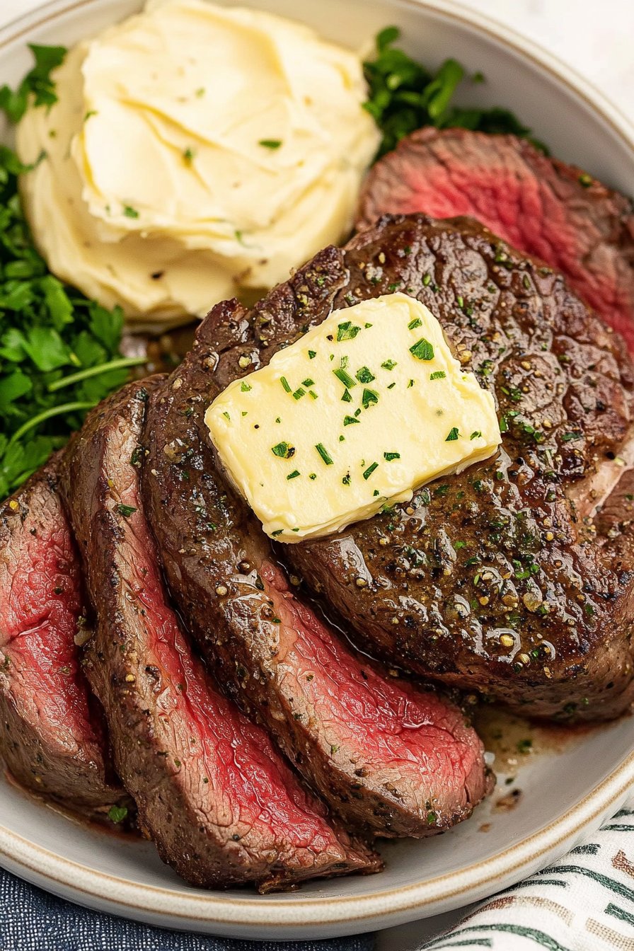Perfect Air Fryer Steak with Homemade Herb Butter