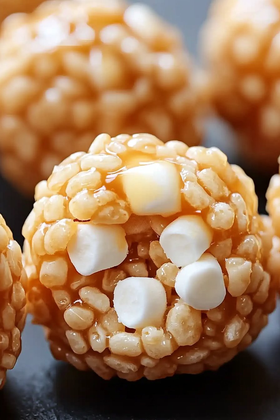 Caramel Marshmallow Rice Krispie Balls Recipe