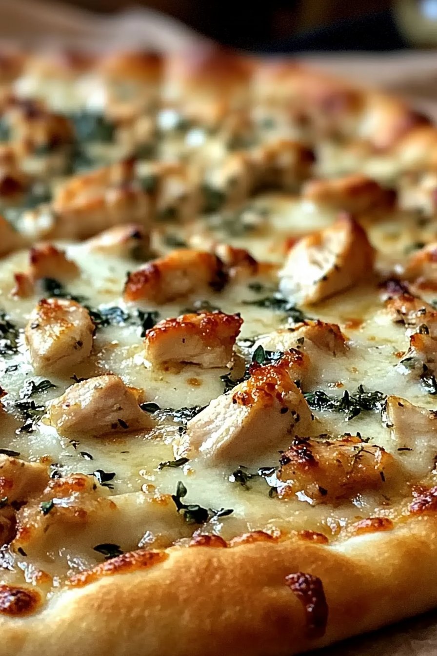 Roasted Garlic Chicken and Herb Pizza Recipe