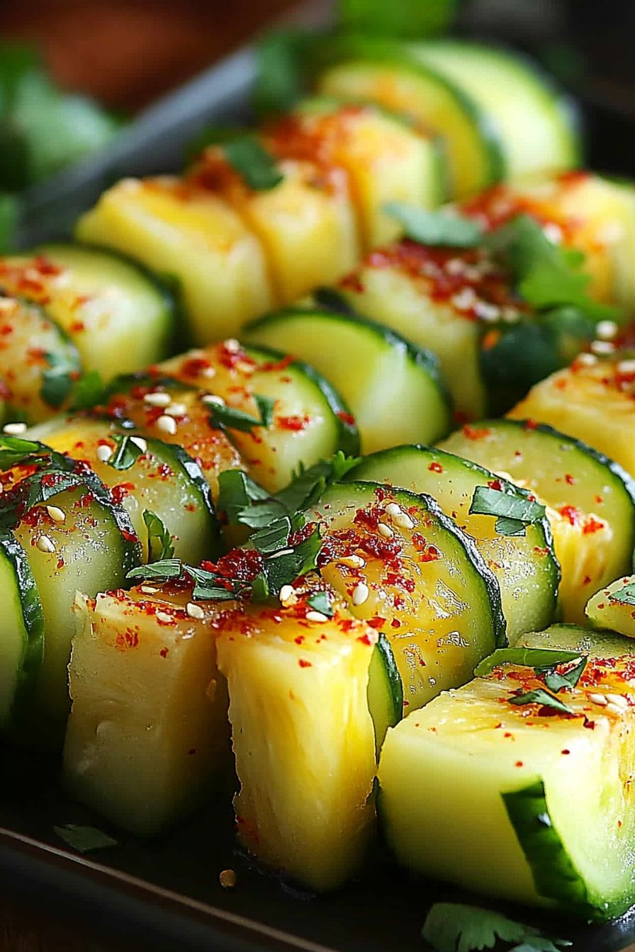 Refreshing Chili-Lime Pineapple Cucumber Sticks Recipe