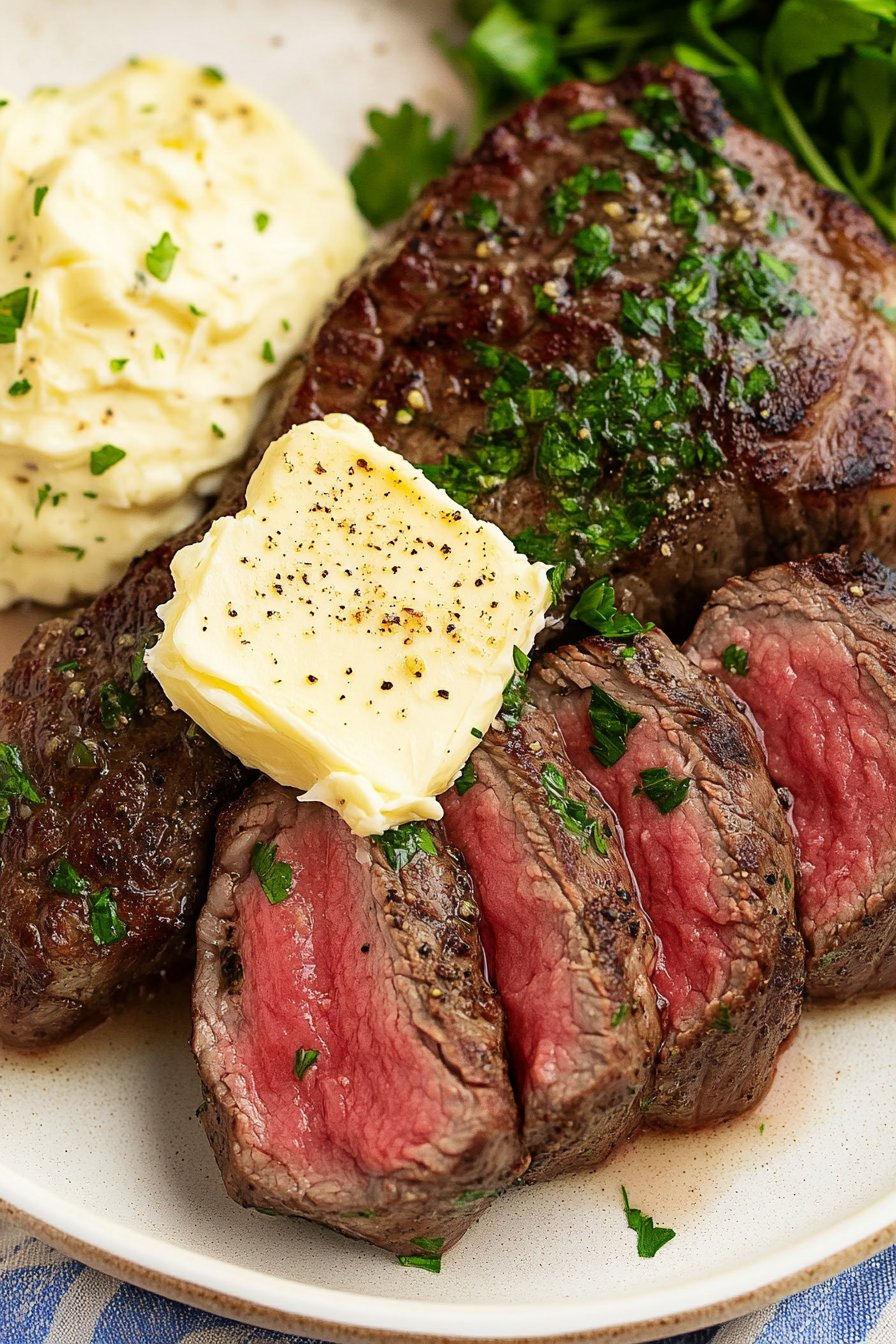 Perfect Air Fryer Steak with Homemade Herb Butter