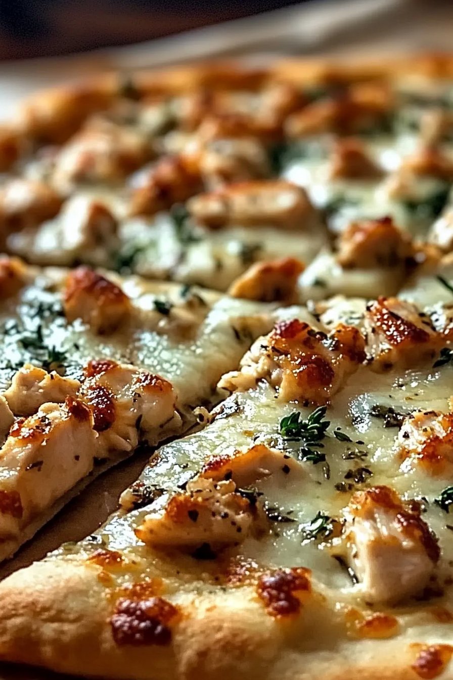 Roasted Garlic Chicken and Herb Pizza Recipe