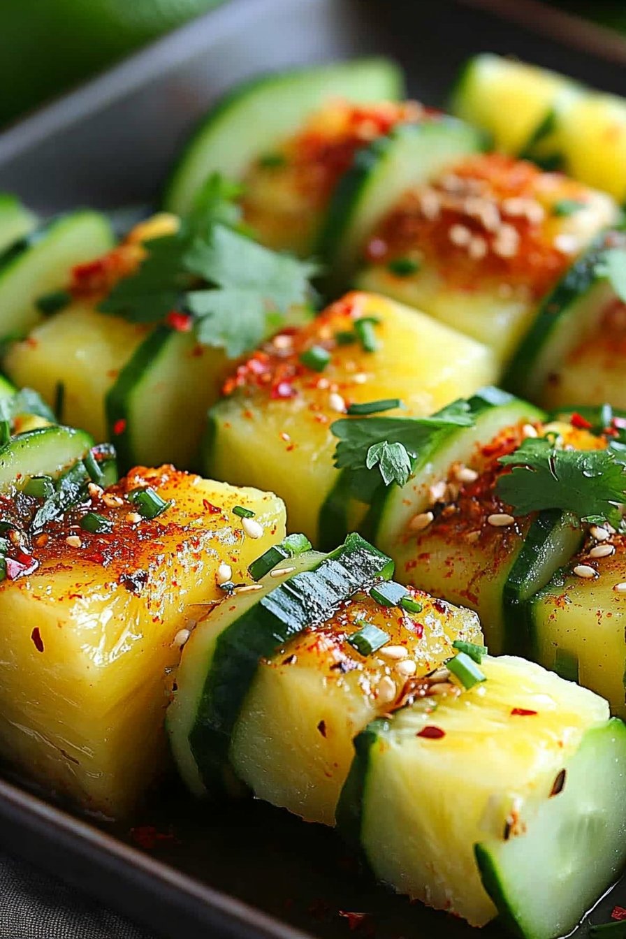 Refreshing Chili-Lime Pineapple Cucumber Sticks Recipe