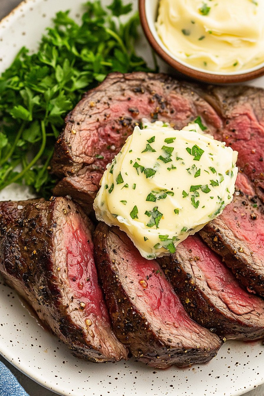 Perfect Air Fryer Steak with Homemade Herb Butter