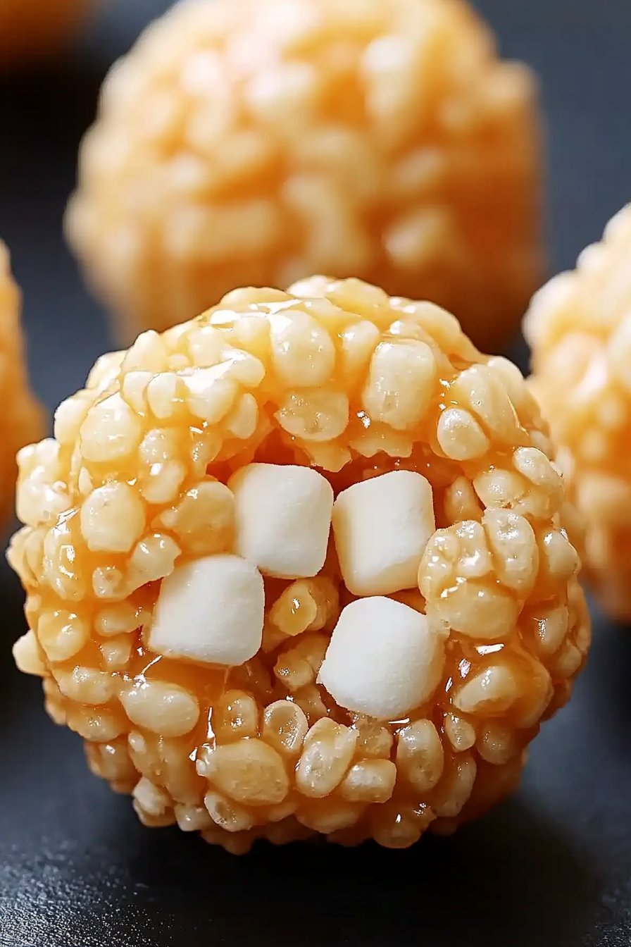 Caramel Marshmallow Rice Krispie Balls Recipe