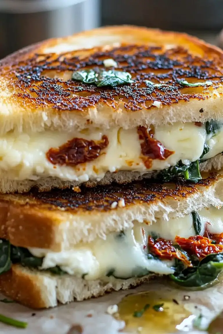 Sun-Dried Tomato, Spinach, and Ricotta Grilled Cheese