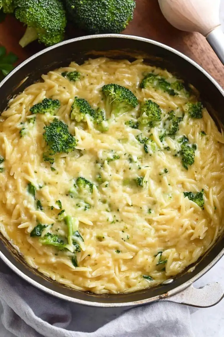 Broccoli Cheddar Orzo