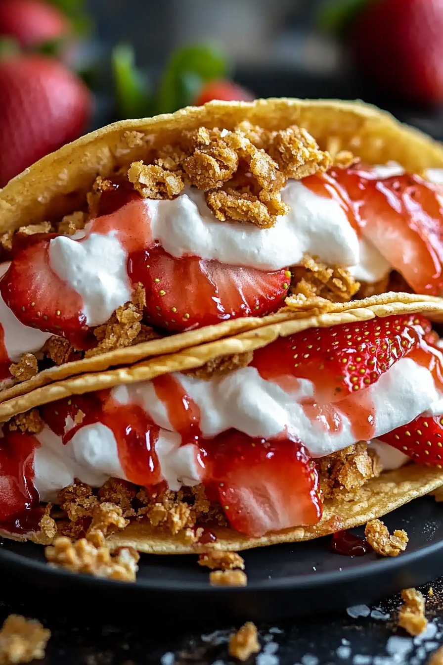 Strawberry Crunch Cheesecake Tacos