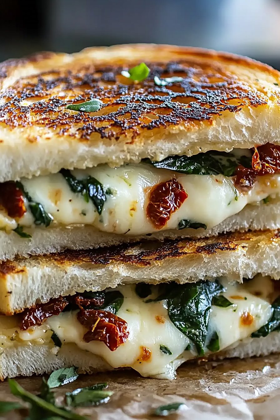 Sun-Dried Tomato, Spinach, and Ricotta Grilled Cheese