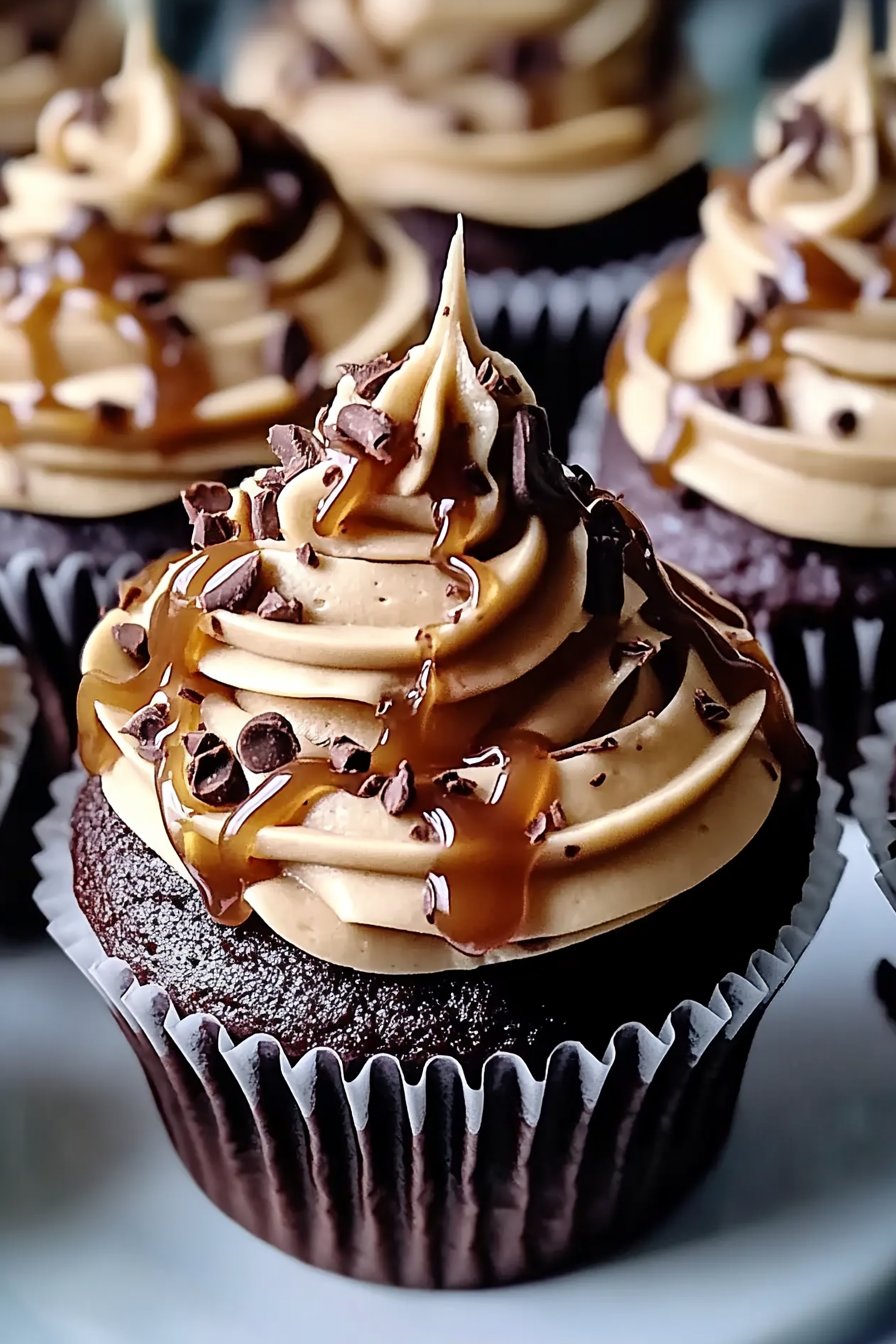 Chocolate Espresso Cupcakes with Salted Caramel Buttercream