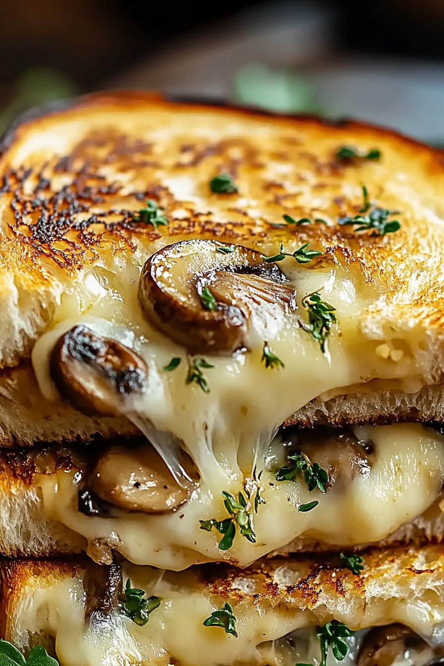 Garlic Mushroom Grilled Cheese