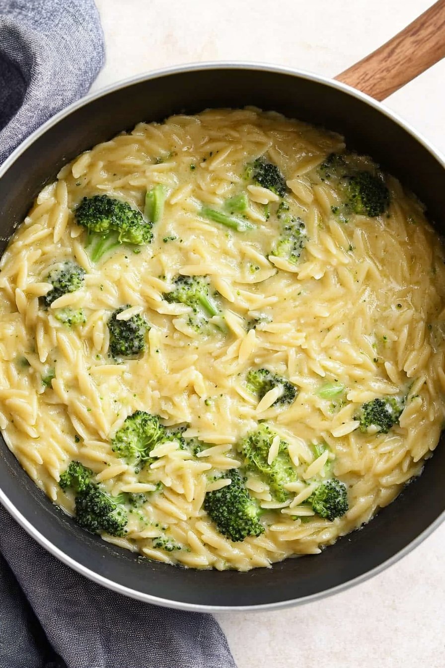 Broccoli Cheddar Orzo