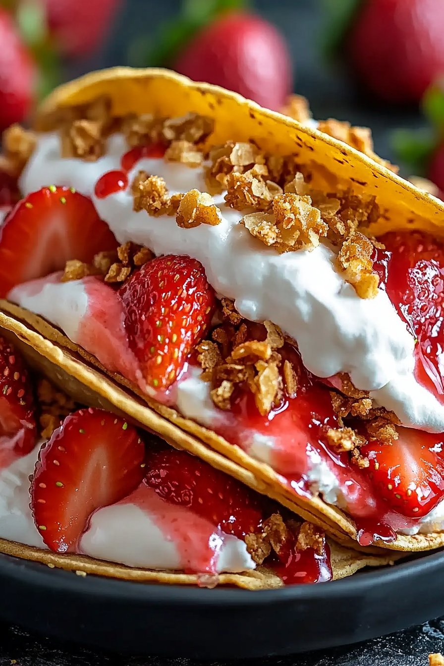 Strawberry Crunch Cheesecake Tacos