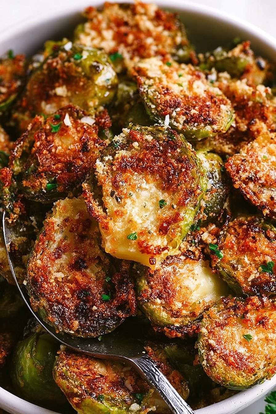 Garlic Parmesan Roasted Brussels Sprouts