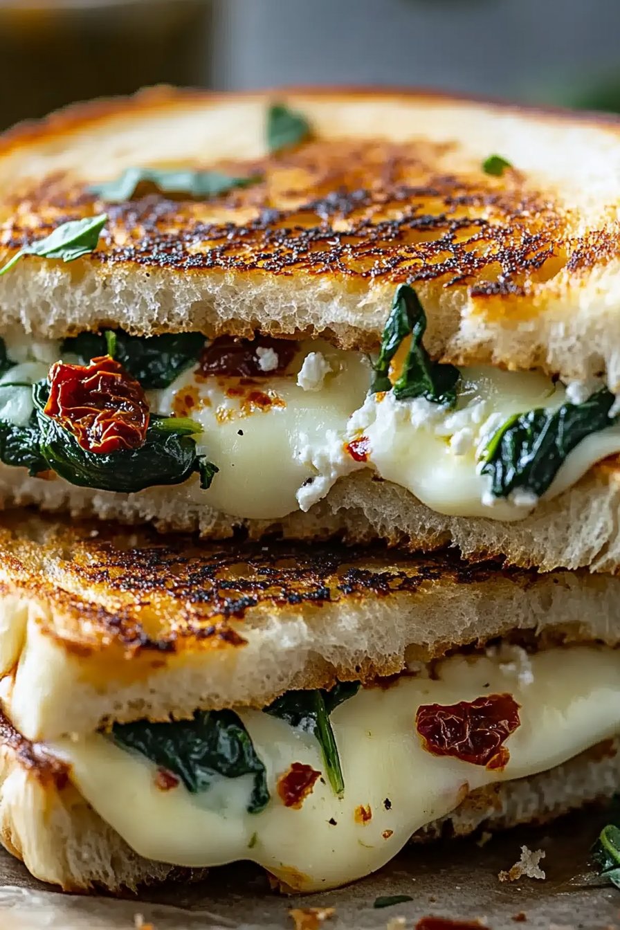 Sun-Dried Tomato, Spinach, and Ricotta Grilled Cheese