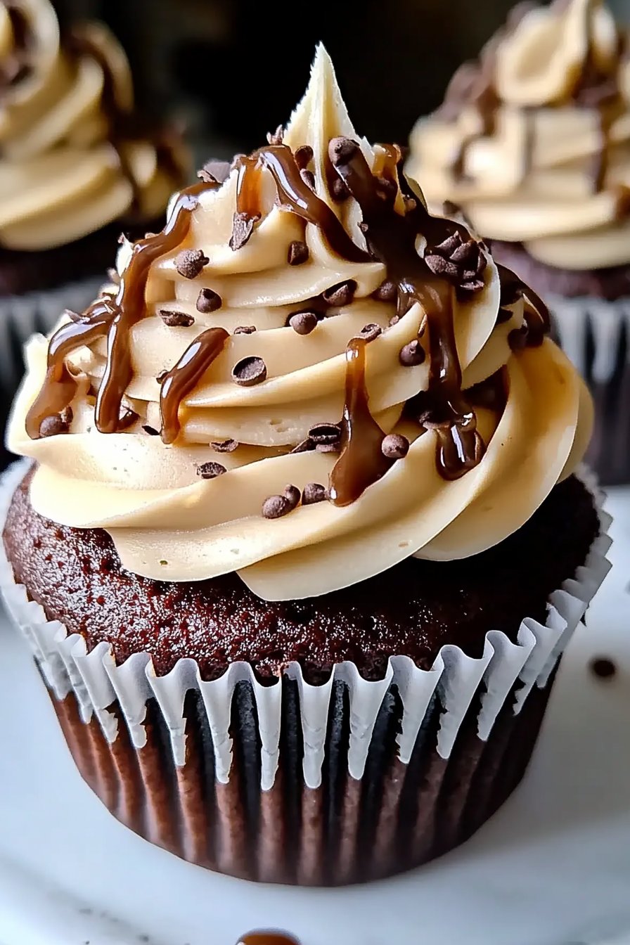 Chocolate Espresso Cupcakes with Salted Caramel Buttercream