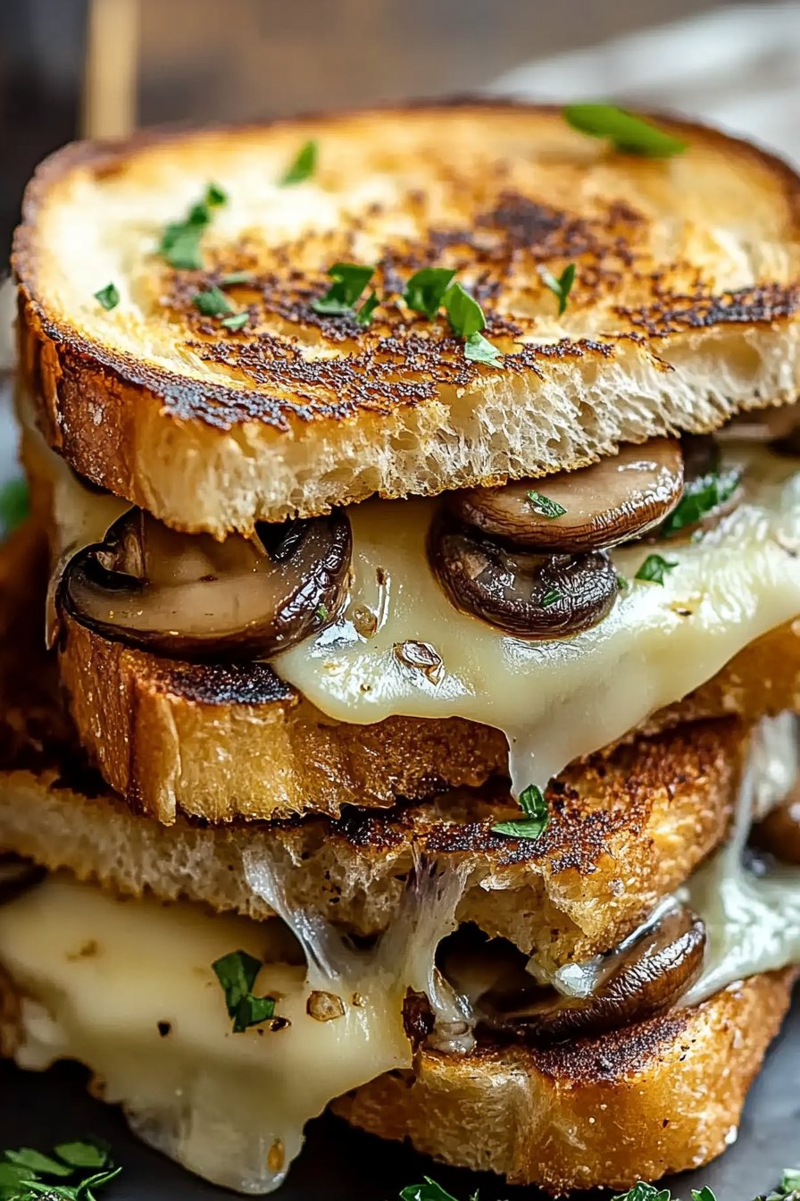 Garlic Mushroom Grilled Cheese