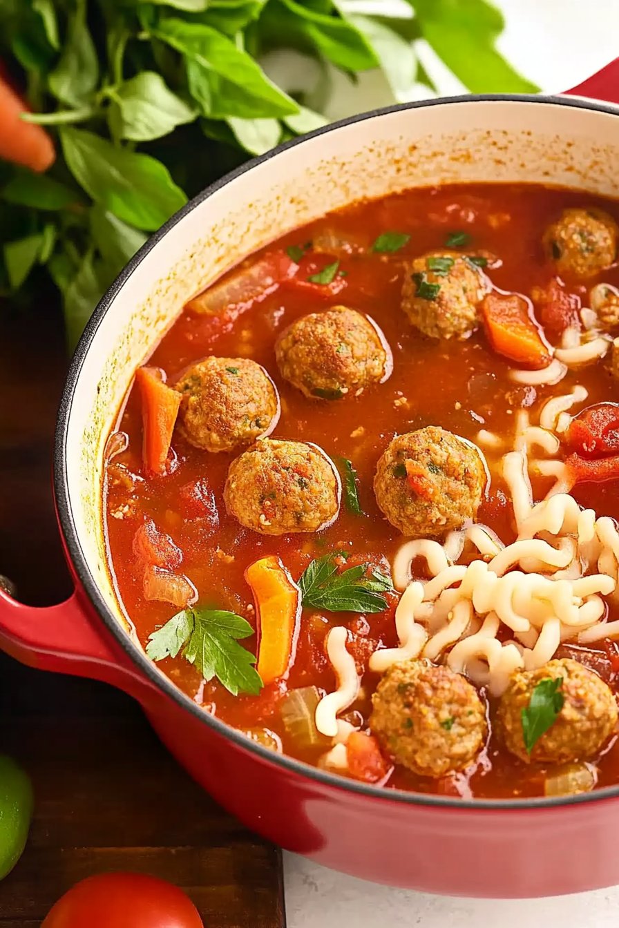 Hearty Turkey Meatball Soup
