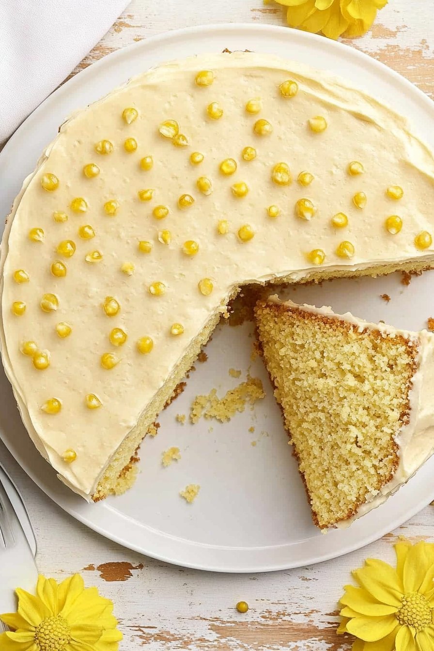 Cornbread Cake with Honey Buttercream