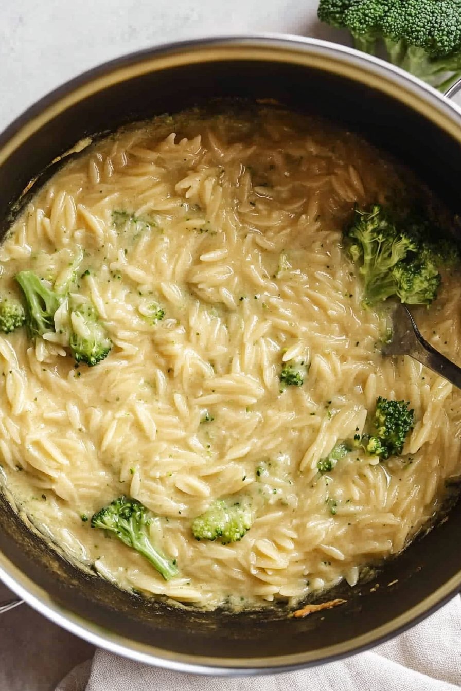 Broccoli Cheddar Orzo