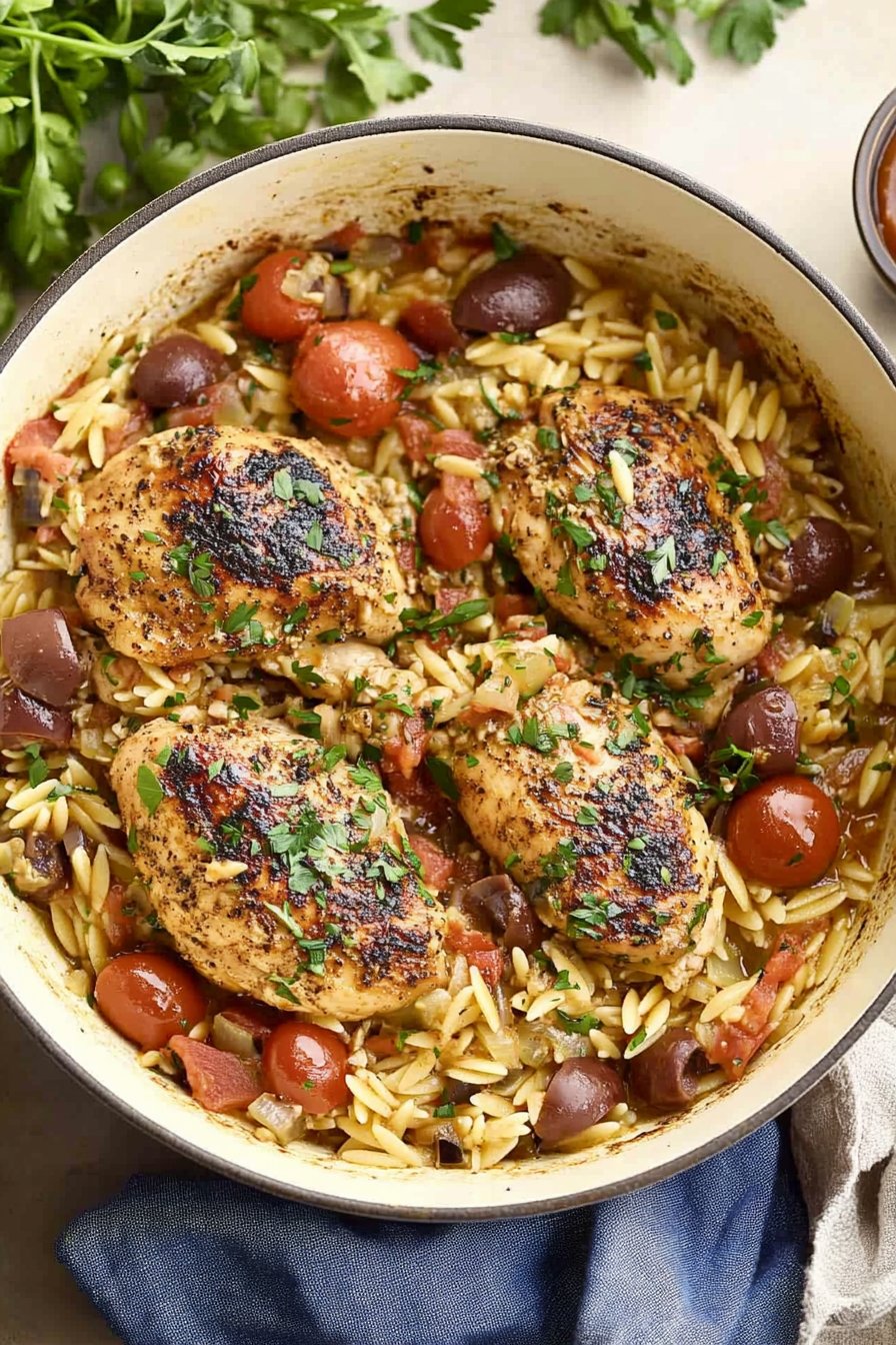 Greek Chicken and Orzo