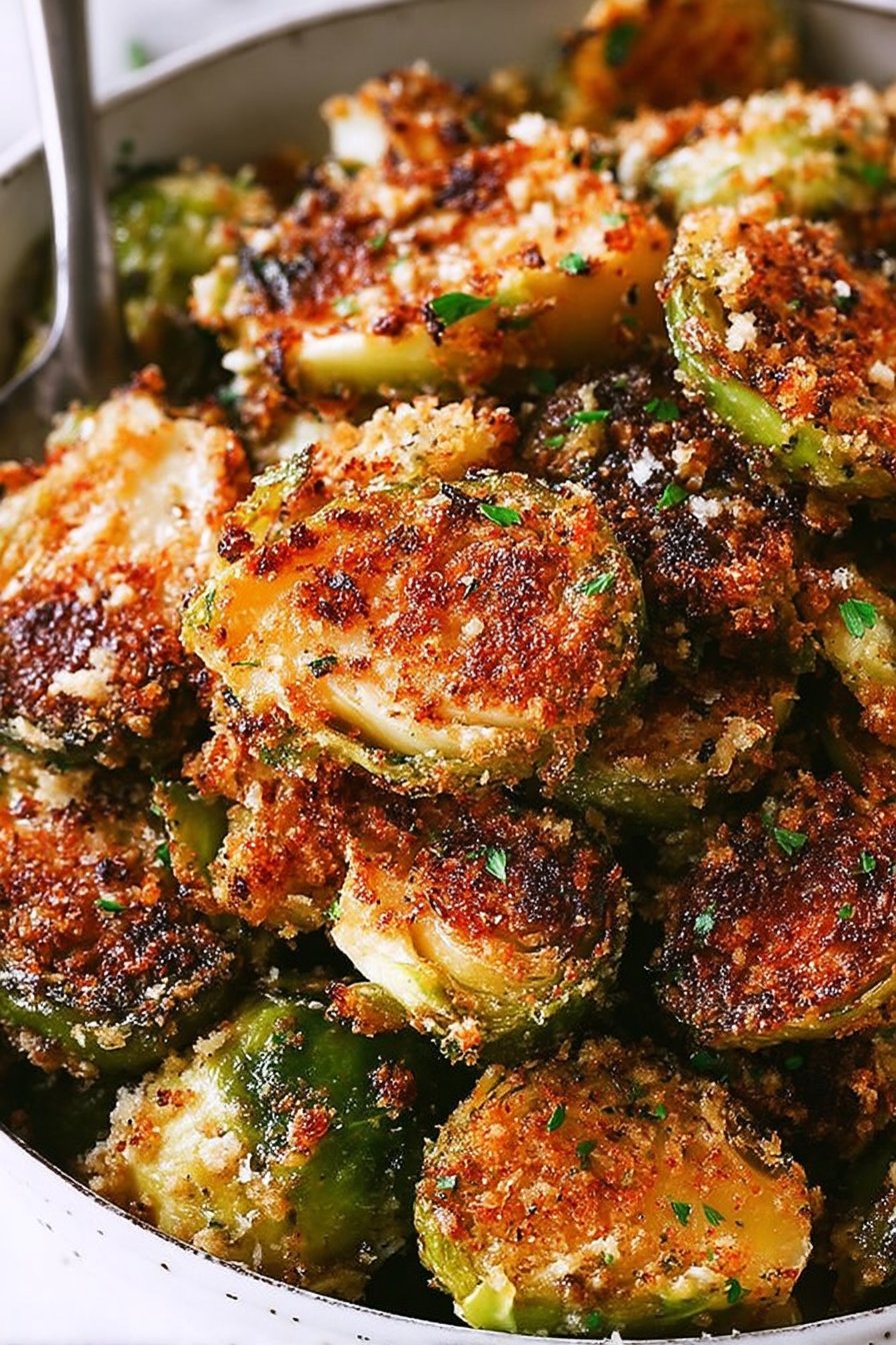 Garlic Parmesan Roasted Brussels Sprouts