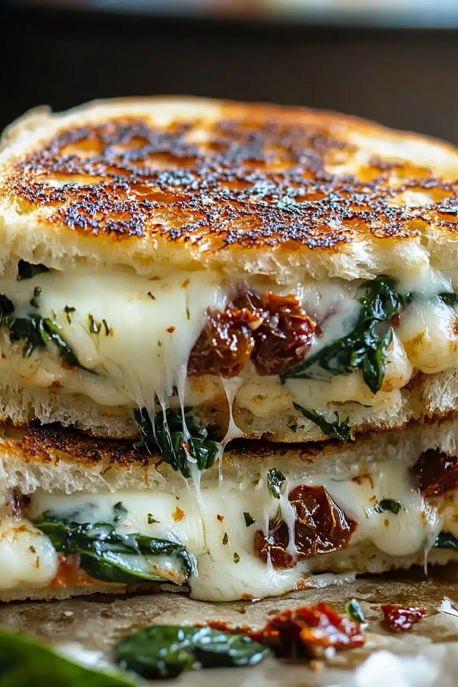 Sun-Dried Tomato, Spinach, and Ricotta Grilled Cheese