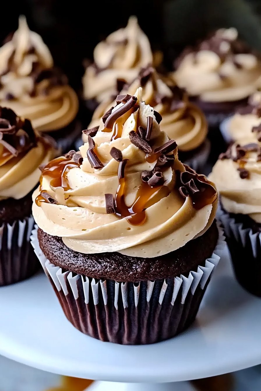 Chocolate Espresso Cupcakes with Salted Caramel Buttercream