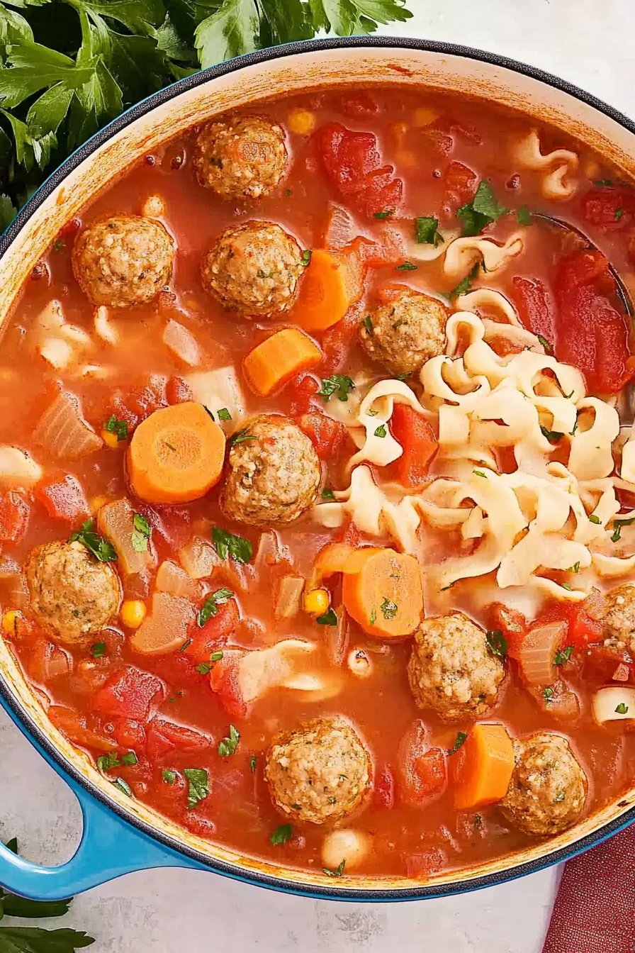 Hearty Turkey Meatball Soup