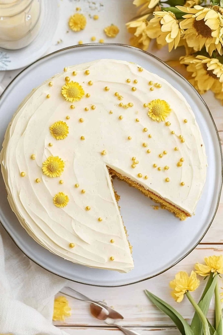 Cornbread Cake with Honey Buttercream