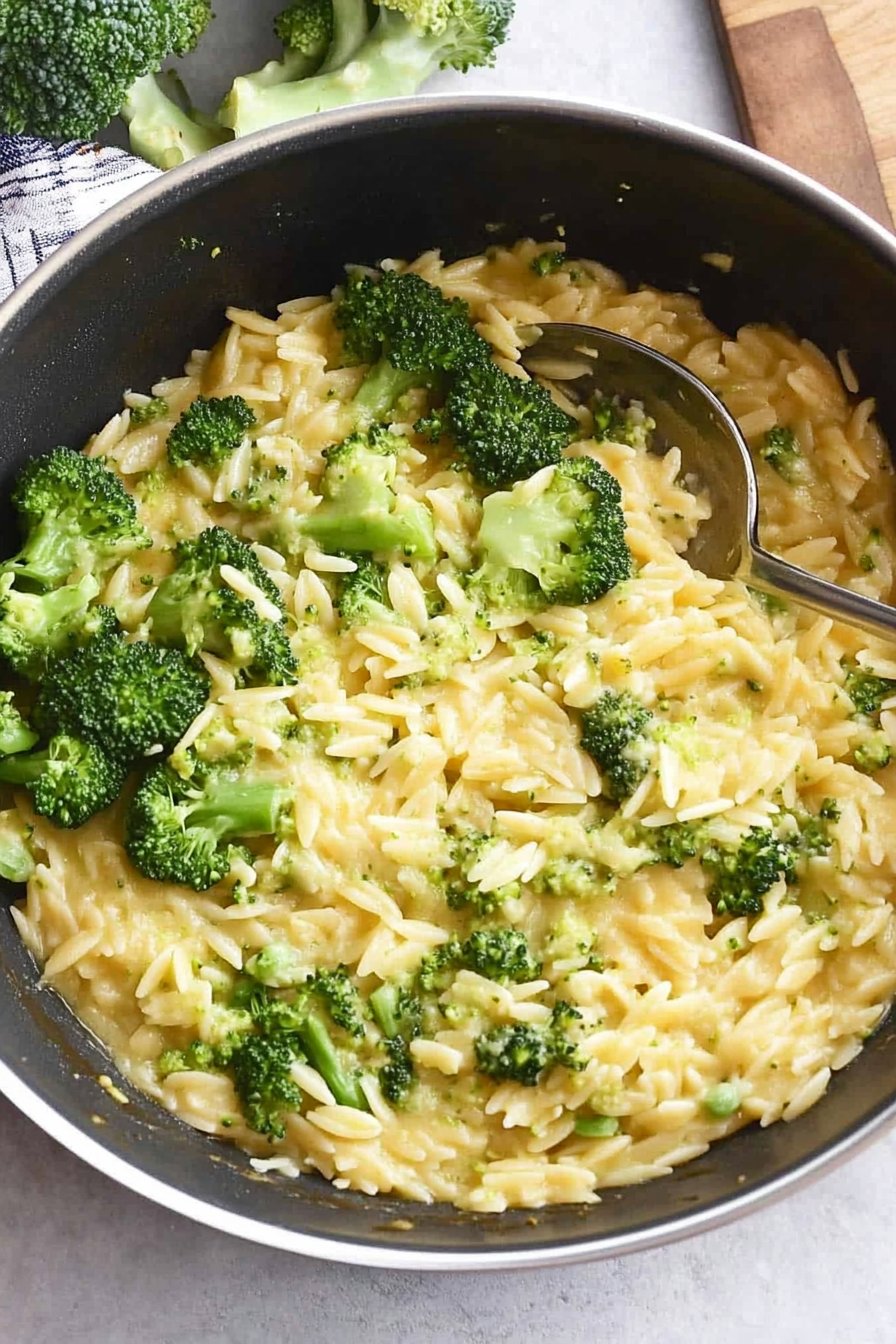 Broccoli Cheddar Orzo