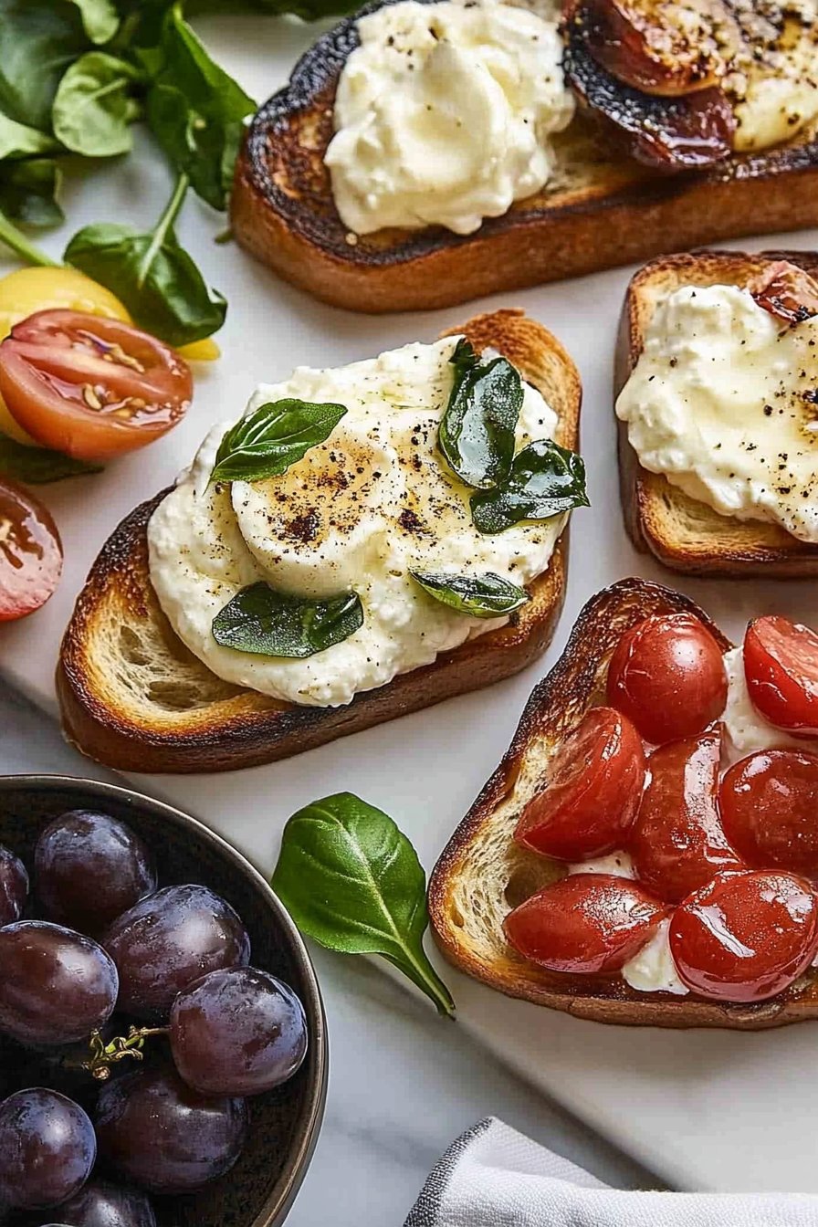 Ricotta Toast 4 Ways