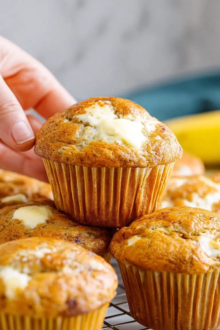 Fresh Banana Cream Cheese Muffins