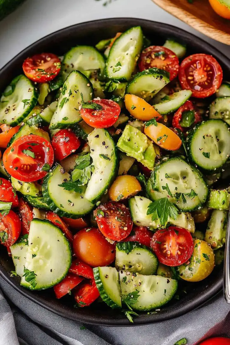 Cucumber Tomato Avocado Salad