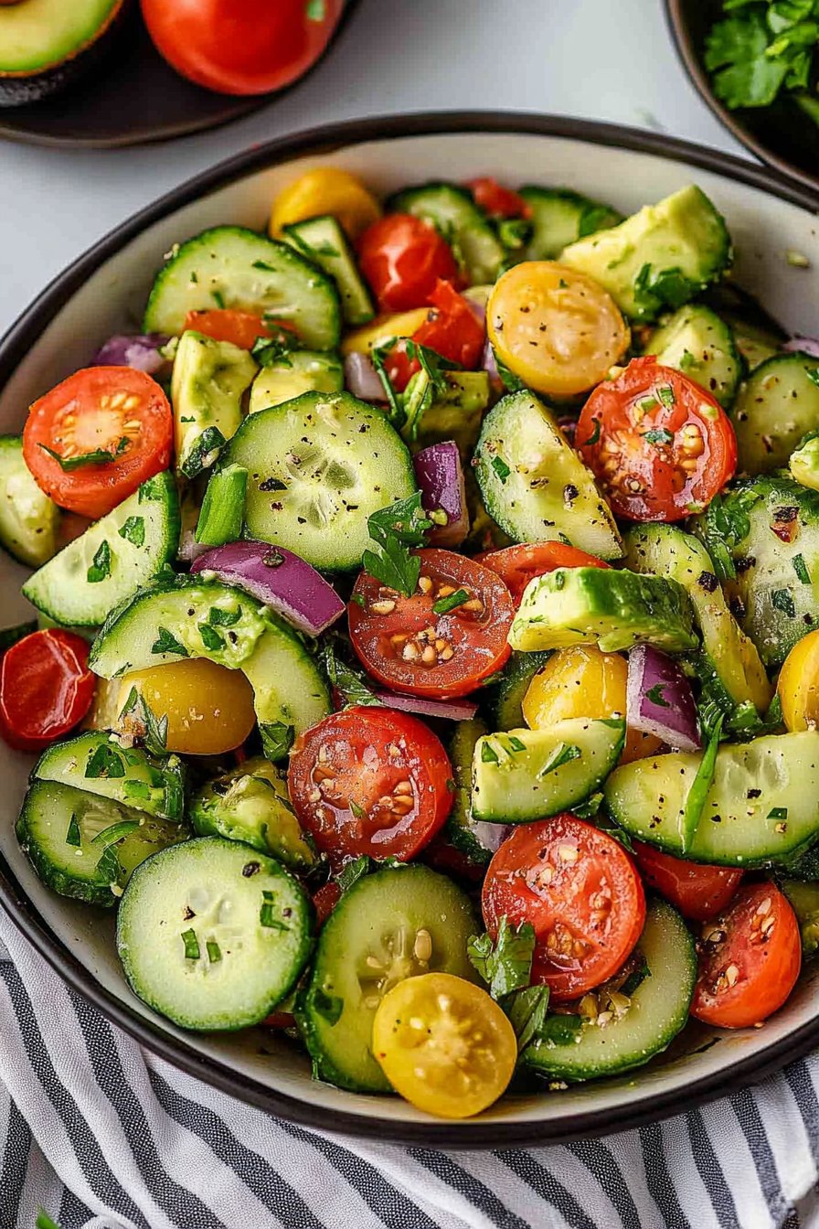 Cucumber Tomato Avocado Salad