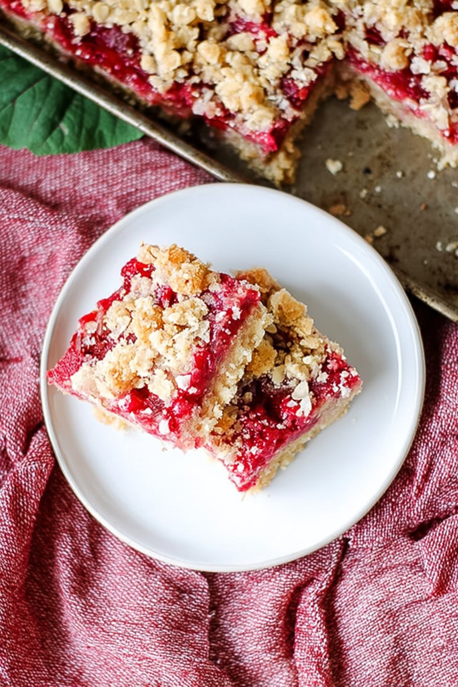 Rhubarb Oat Bars