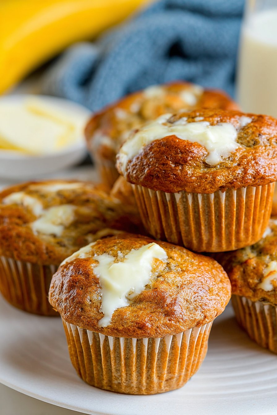 Fresh Banana Cream Cheese Muffins