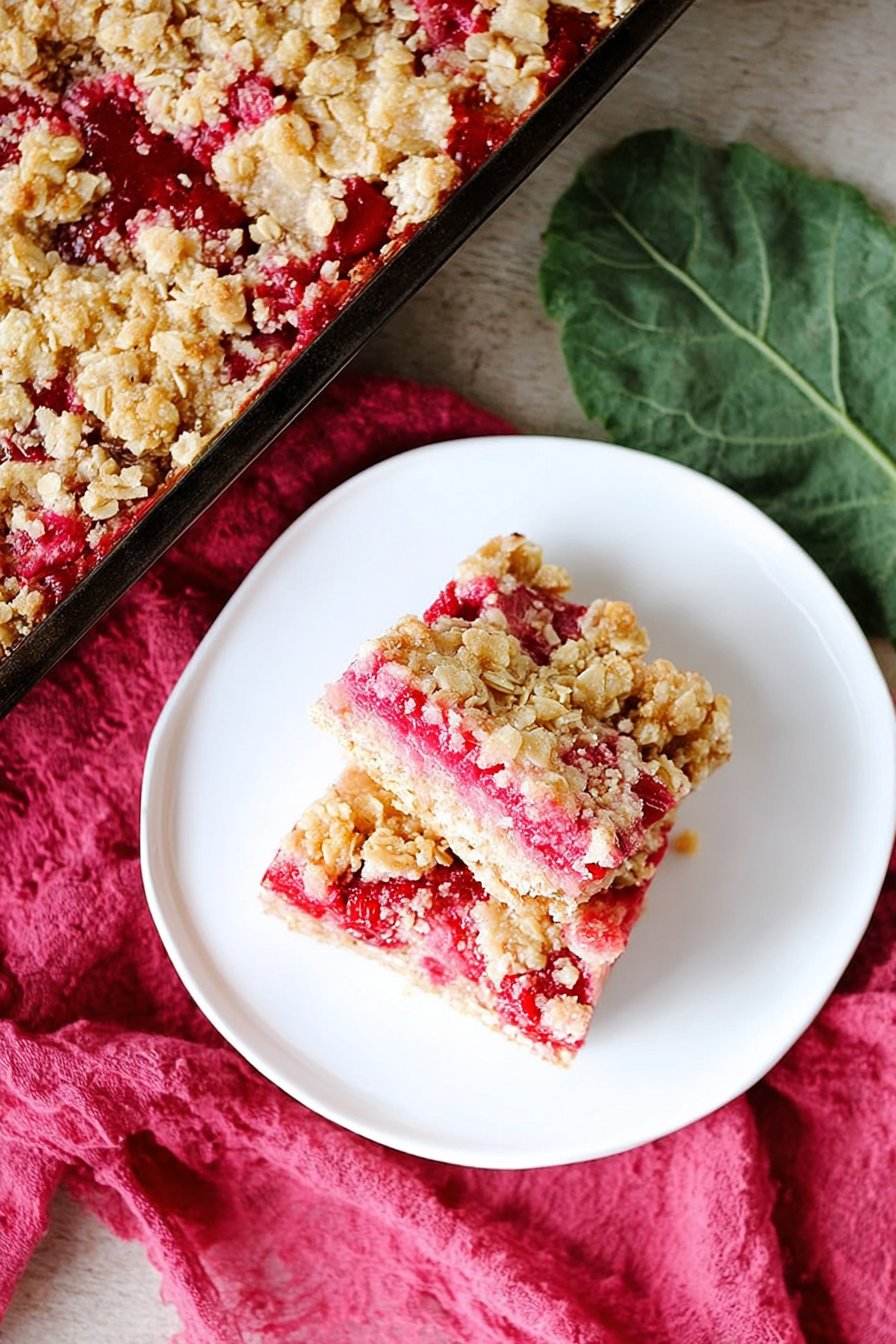 Rhubarb Oat Bars