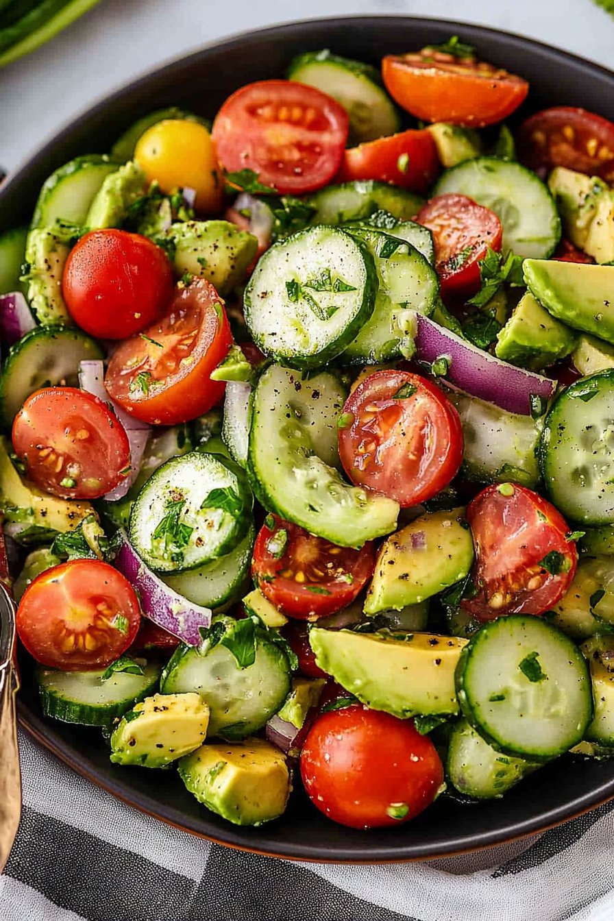 Cucumber Tomato Avocado Salad