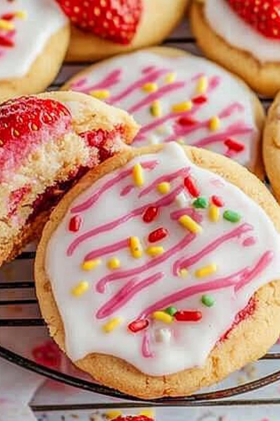 Strawberry Pop Tart Cookies