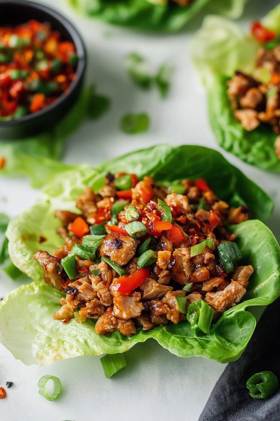 Sweet and Spicy Pork Lettuce Wraps