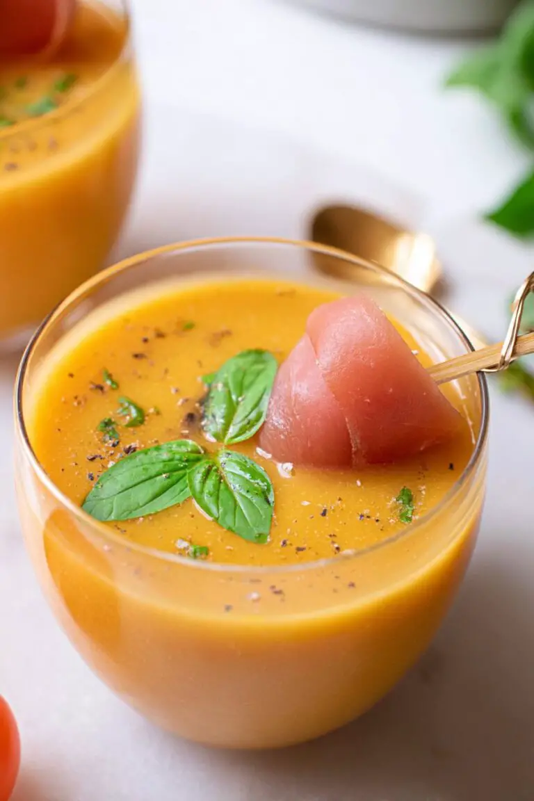 Cold Melon Soup with Basil and Mint