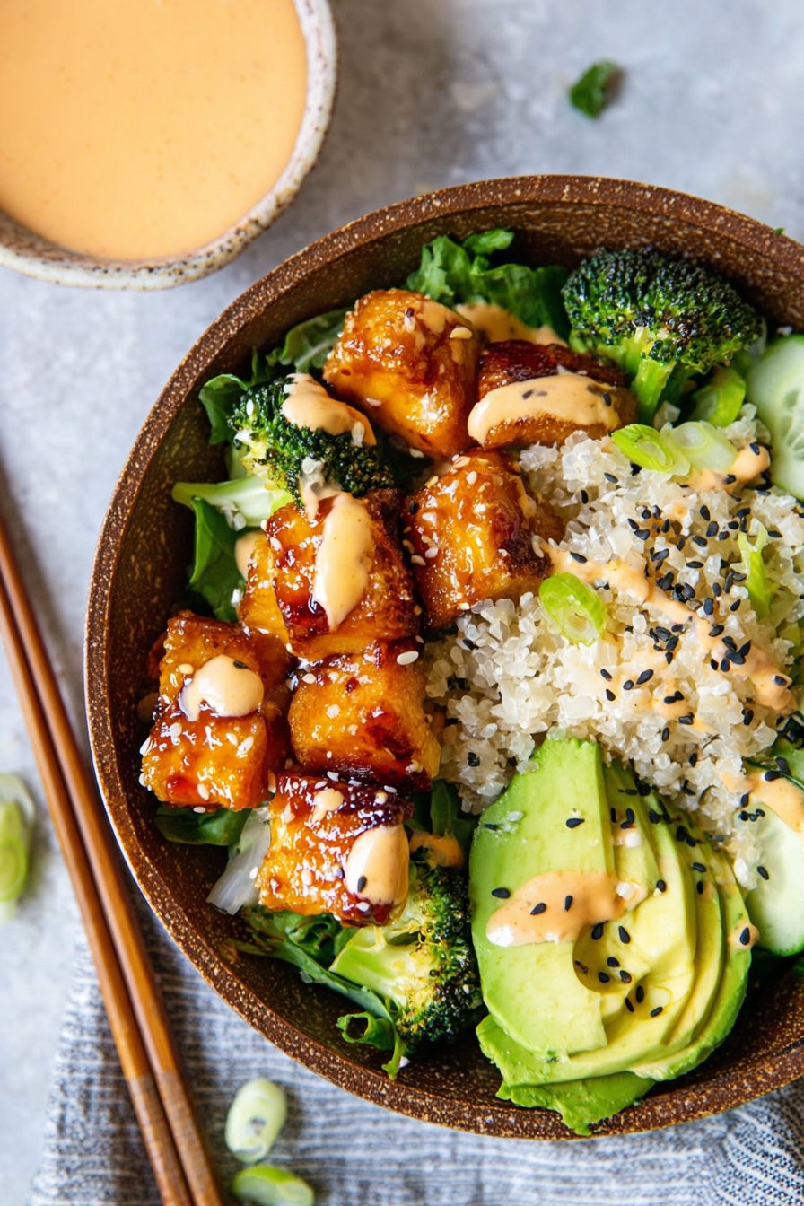 Crispy Bang Bang Salmon Bites Bowls