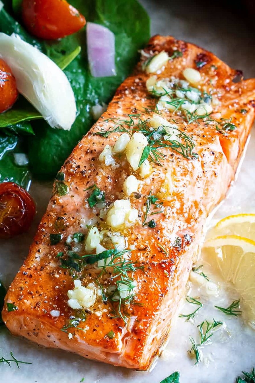 Juicy Grilled Salmon with Garlic Butter