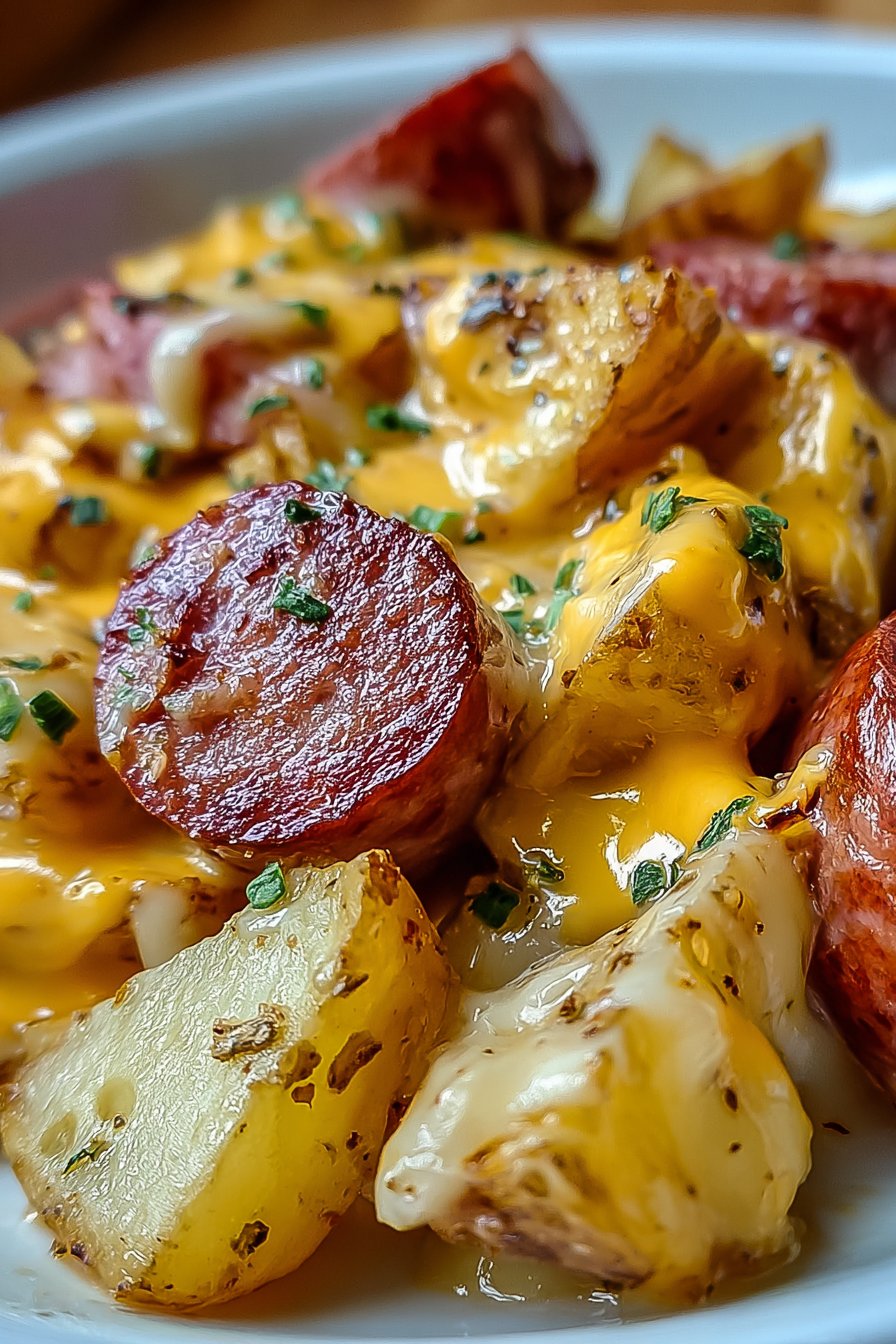 Cheesy Ranch Potatoes and Smoked Sausage