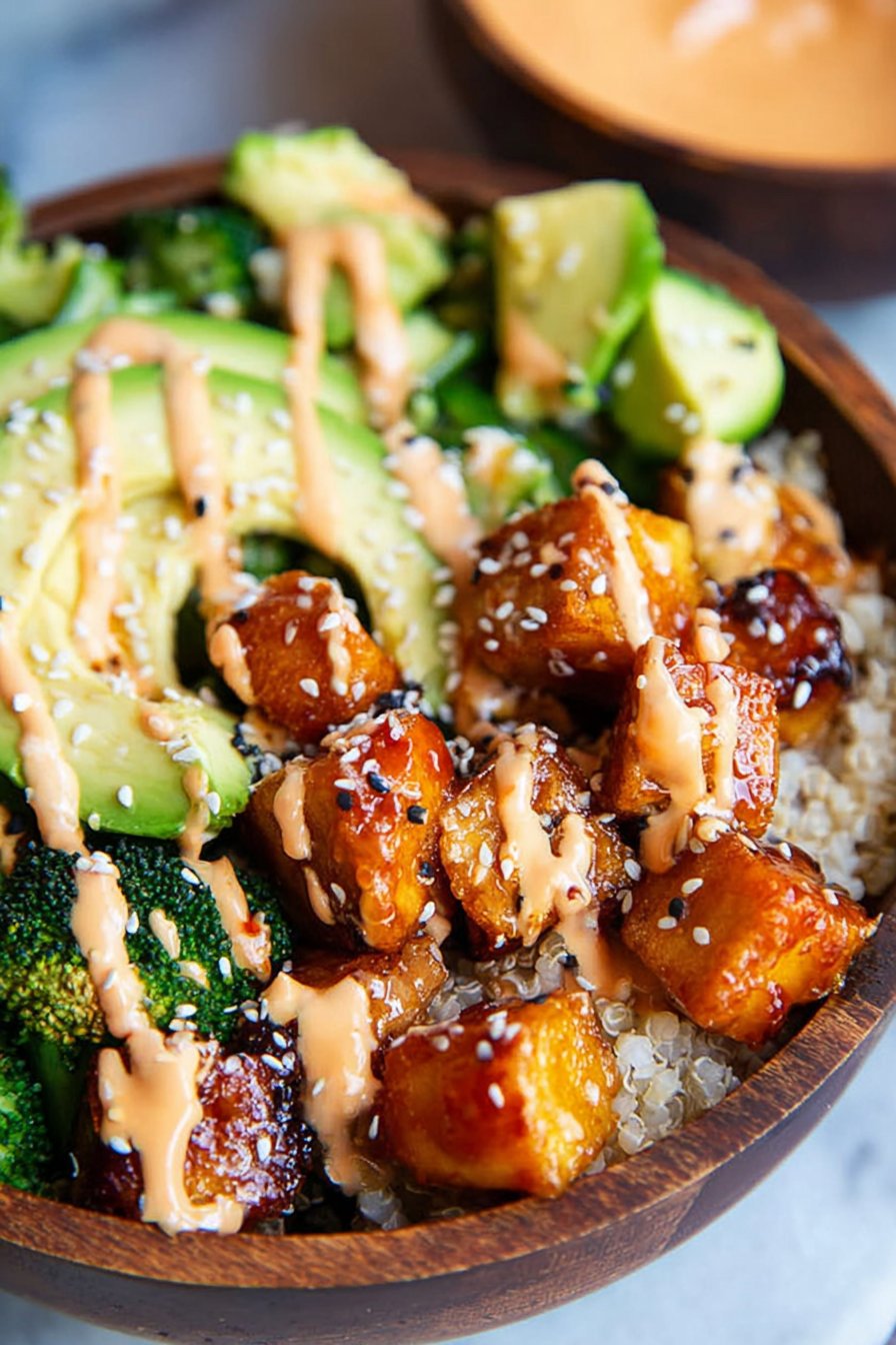 Crispy Bang Bang Salmon Bites Bowls