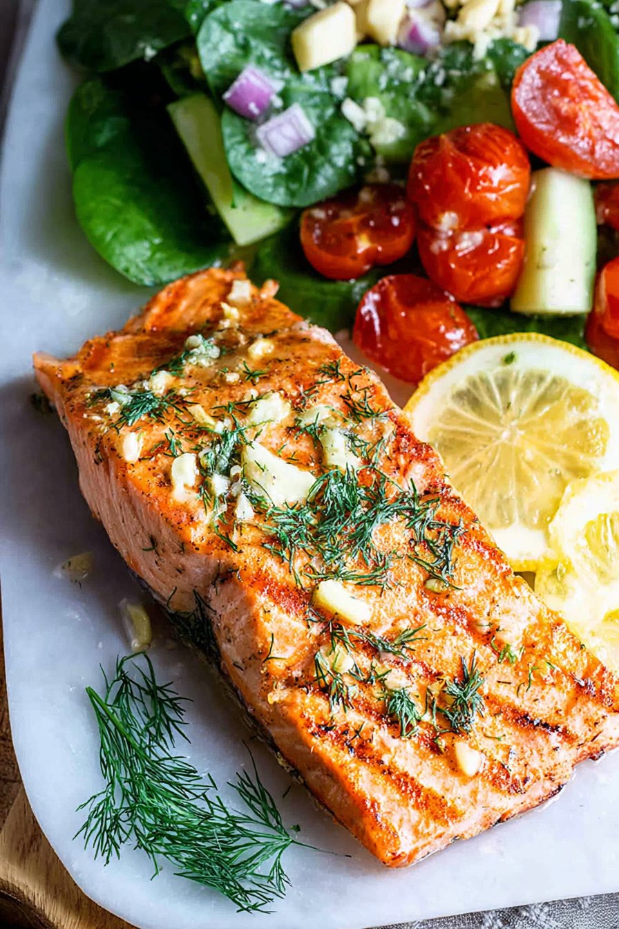 Juicy Grilled Salmon with Garlic Butter