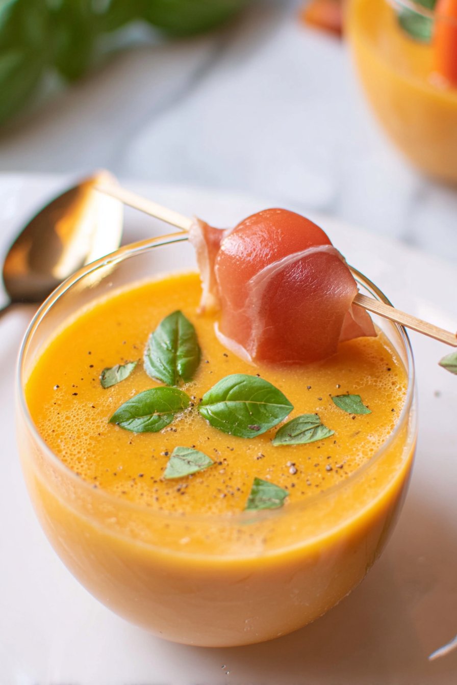 Cold Melon Soup with Basil and Mint